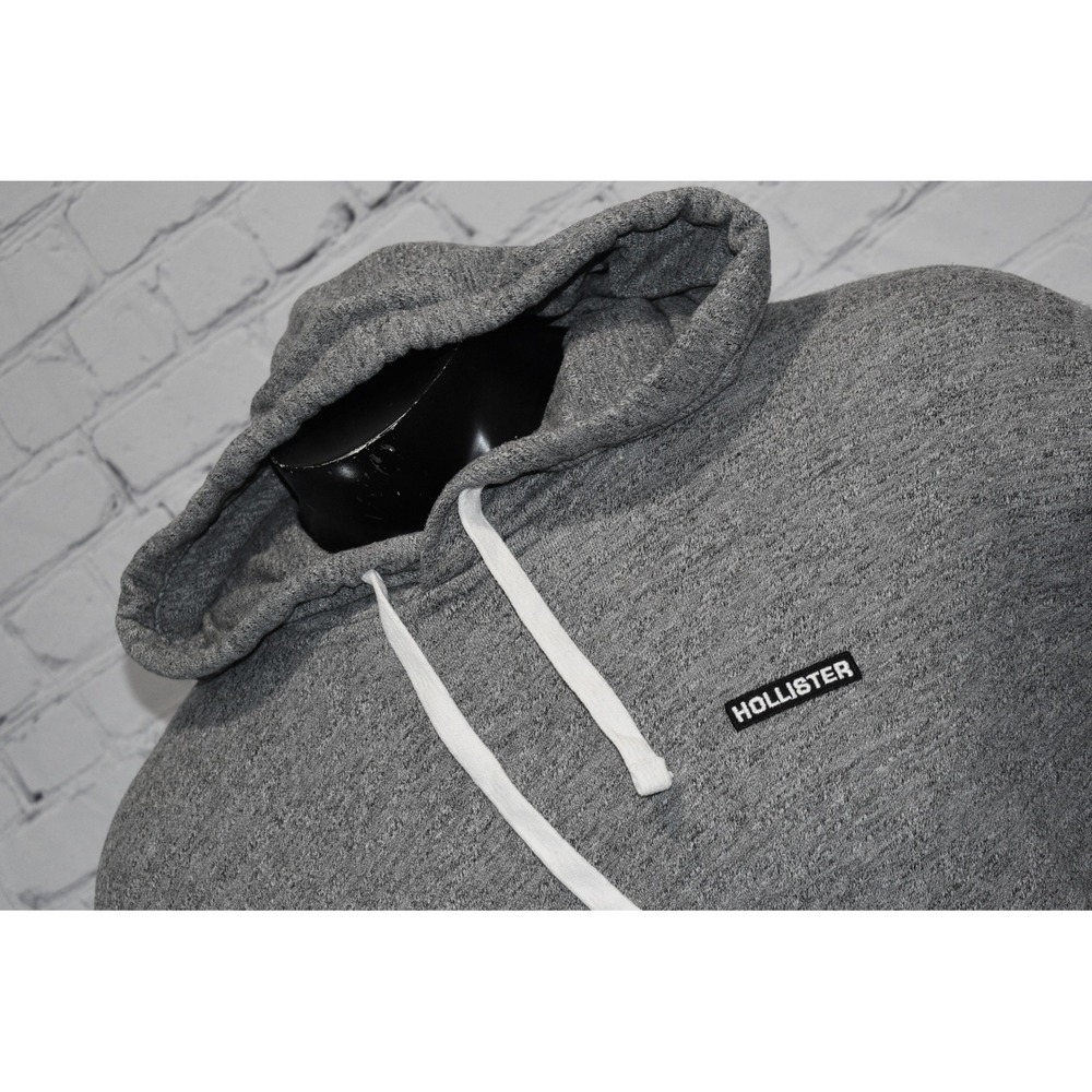 Hollister Hoodie Mens Medium Gray Graphic Pullover Sweatshirt - Picture 3 of 11